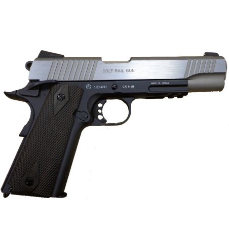 Colt 1911 divkrāsaina CO2 pneimatiskā pistole ar sliedi