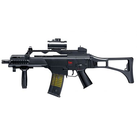 Atspera šautene H&K G36C ar sarkanā punkta mērķi, klusinātājs, rokturis