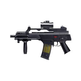 Fucile a molla H&K G36C con mirino a punto rosso, silenziatore, impugnatura