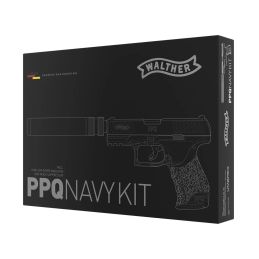 Airsoft Federpistole Walther PPQ Navy mit Schalldämpfer