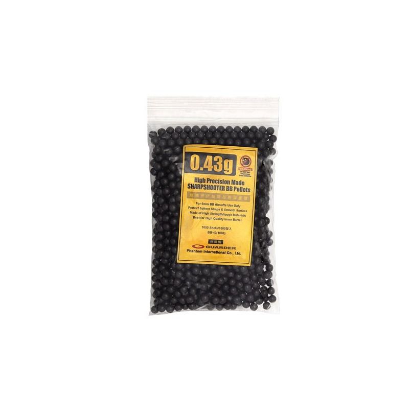 Smagākās 6 mm airsoft lodītes - 1000 gab., 0,43 g, asai šaušanai