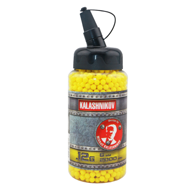 Leichte 6 mm BBs für Airsoftwaffen - 2000 Stück, 0,12 g in einer Schnellladeflasche