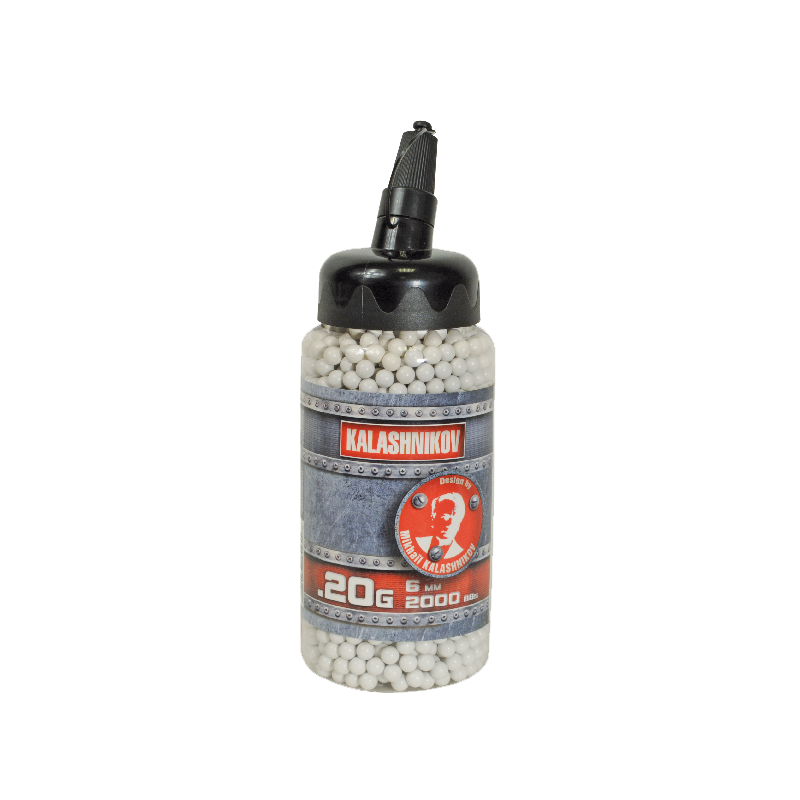 6 mm BBs für Airsoft-Pistolen - 2000 Stück, 0,2 g in einer Schnellladeflasche