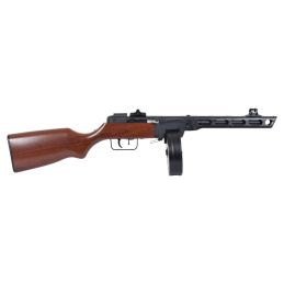 Snow Wolf SW-09 PPSh-41 AEG Airsoft SMG - medžio efekto apdaila, pilnaviduris metalas, 1000 vnt būgnas