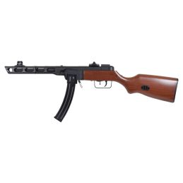Snow Wolf SW-09 PPSh-41 AEG Airsoft SMG - koka apdare, metāla apdare, 1000 patronu cilindrs