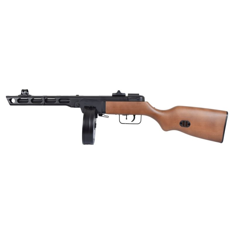 Snow Wolf SW-09W PPSh-41 AEG Airsoft SMG - tikro medžio, metalinis, 1000 vnt. būgnas