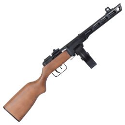 Snow Wolf SW-09W PPSh-41 AEG Airsoft SMG – Real Wood, Full Metal, 1000-rd Drum