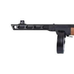 Snow Wolf SW-09W PPSh-41 AEG Airsoft SMG - tikro medžio, metalinis, 1000 vnt. būgnas