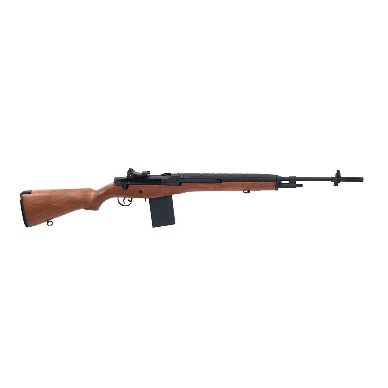M14 airsoft šautuvas - medinis, su akumuliatoriumi ir įkrovikliu, JAV kovinis šautuvas