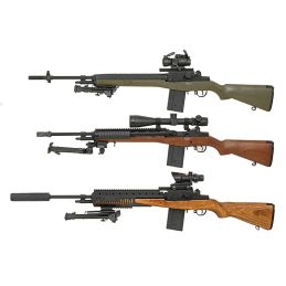 M14 Airsoft Rifle – Wooden Style, Battery & Charger Included, US Battle Rifle