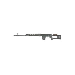 Fucile da cecchino airsoft SVD Dragunov - a molla, 400 FPS, metallo nero