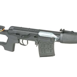 SVD Dragunov atsperes snaiperu šautene airsoft – 400 FPS, melna, pilna izmēra