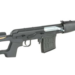 Fucile da cecchino a molla SVD Dragunov Airsoft - 400 FPS, nero, dimensioni complete