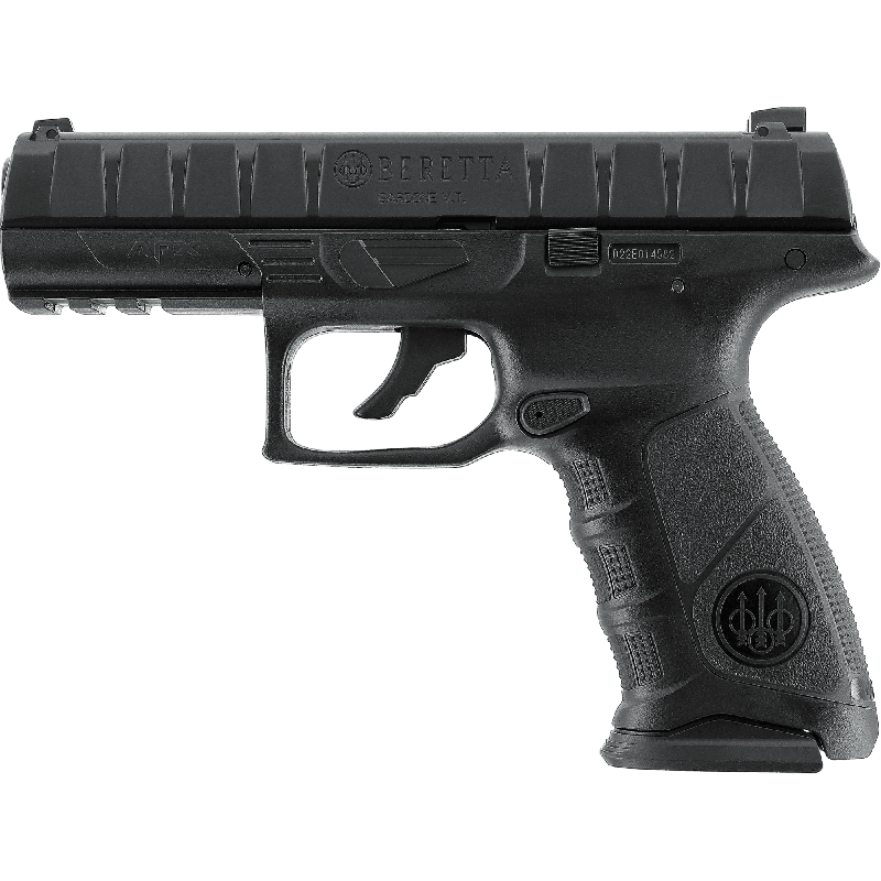 Beretta APX CO2 airsoft pistoletas - modernus tarnybinis šaudmenų užtaisymo bokšteliu pistoletas, half-blowback